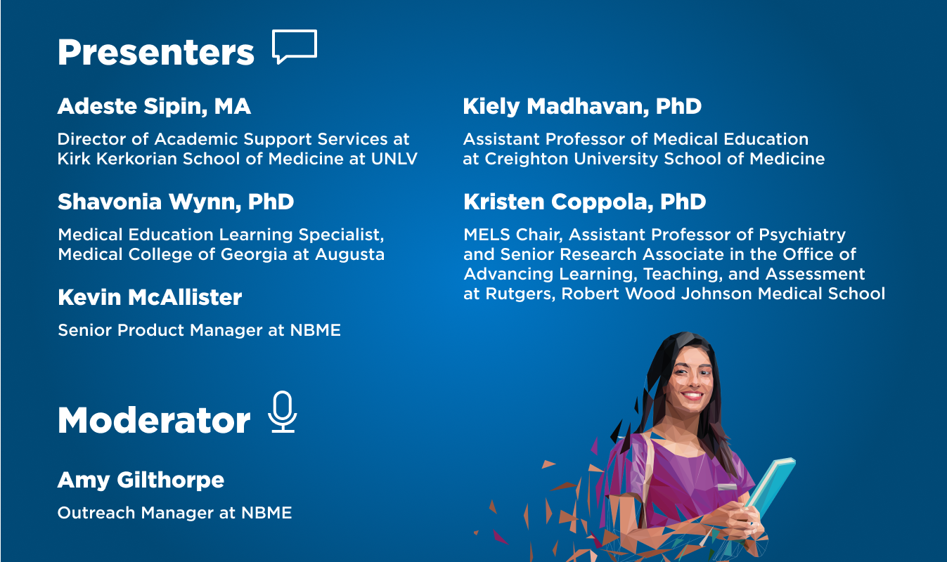 graphic showing list of webinar presenters