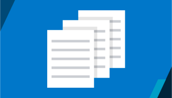 graphic of three pieces of paper on blue background