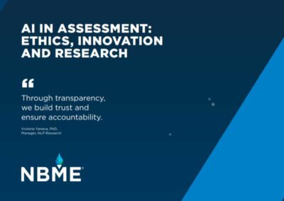 AI in Assessment: Ethics, Innovation and Research